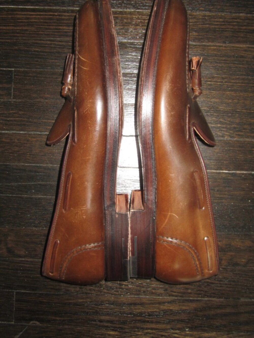 RALPH LAUREN Crockett & Jones Marlow Shell Cordovan Tassel Loafer Shoes 10 1/2 D - Picture 8 of 12